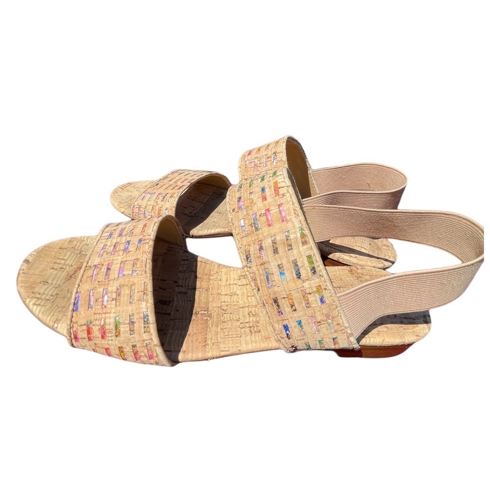 Vaneli Slingback Cork Flat Sandals Multicolor Size 9.5
